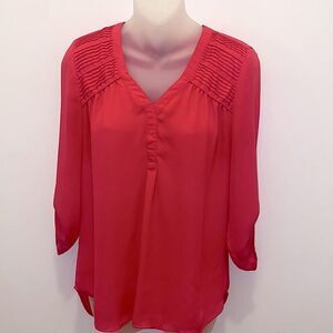 Signature Studio top shirt blouse melon lightweight pink size S Small